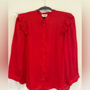 Zadig & Voltaire Red Ruffled Blouse